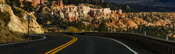 Image of highway in a canyon by Noella Ballenger.