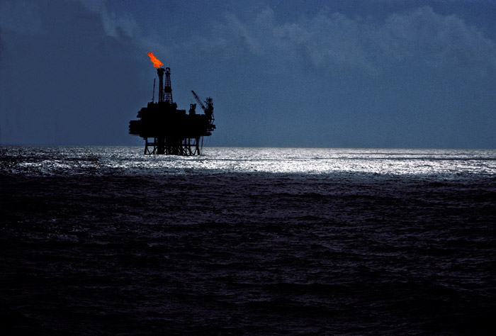 Photo of oil platform in the Forties oil fields in the North Sea by Get Wagner
