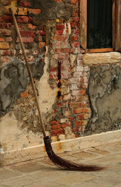 Photo of old-world style broom in Murano, Italy by Cindy Garwood