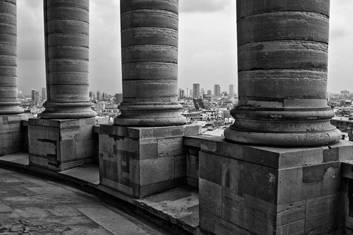 Photo of the Pillars of the Pantheon and the city of Paris, France by Randy Romano
