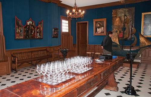 Photo of the tasting room at La Mission Haut-Brion in Southern France by Cliff Kolber