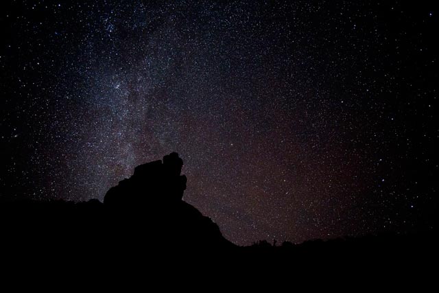 Star photography: Milky Way & Big Dipper seen at night at Valley of the Gods, Utah