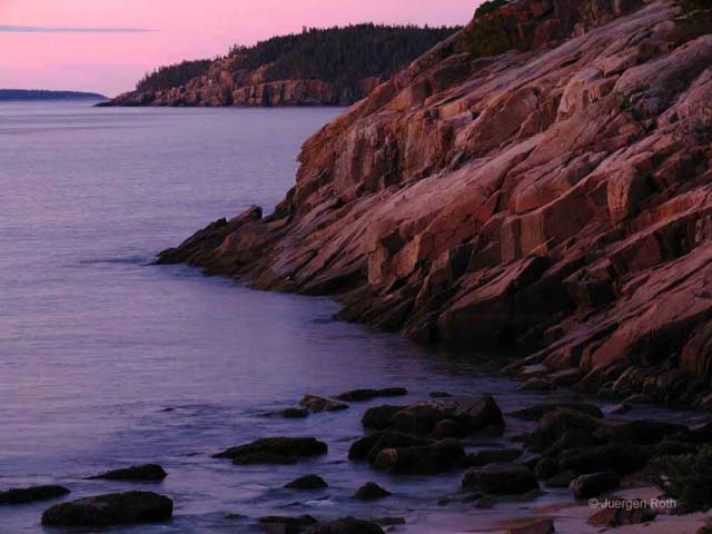 Acadia National Park, Maine: rugged granite coast along the shore by Juergen Roth.