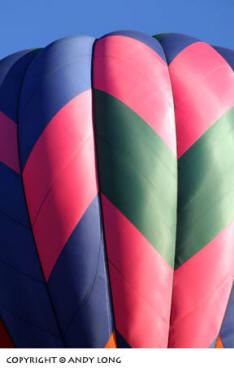 Photo design concepts: close-up of hot air balloon depicting color, line, shape and form in a photo by Andy Long.