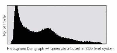 Histogram from Mesa Verde photo showing a well exposed image by Michael Fulks.