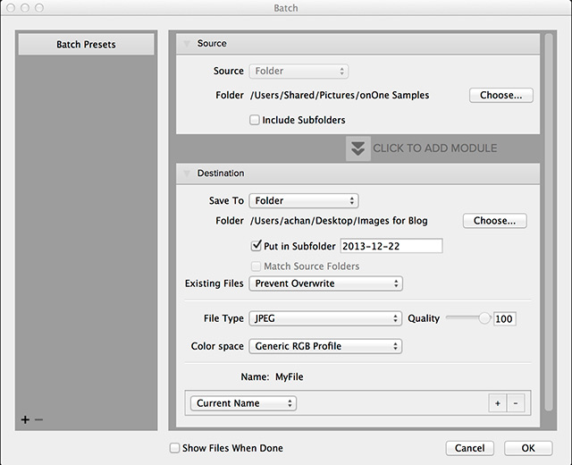 Perfect Photo Suite 8 Software: screen shot of Perfect Batch Utility.