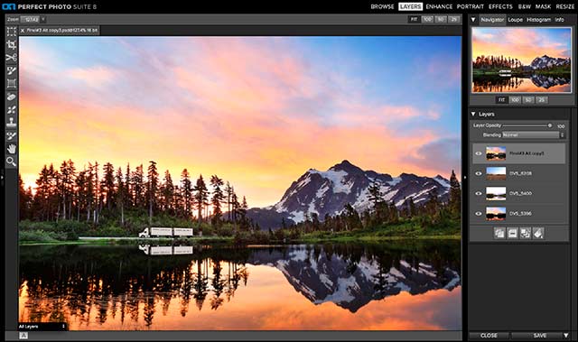 Perfect Photo Suite 8 Software: screen shot of Perfect Layers.