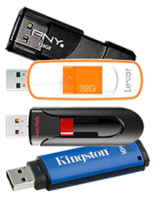 Collage of various flash drives.