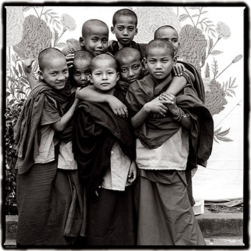Photo of young Monks in India by Dennis Cordell