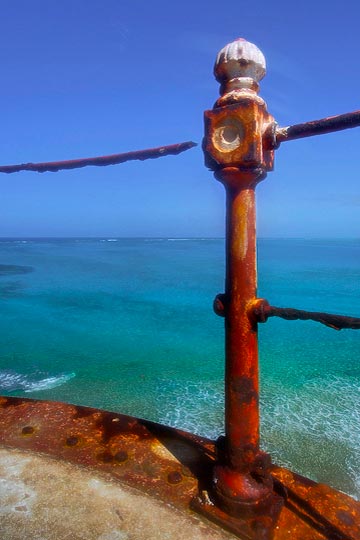 HDR image of the view from the top of the Bird Rock Cay Lighthouse on Crooked Island, Bahamas by Jim Austin.