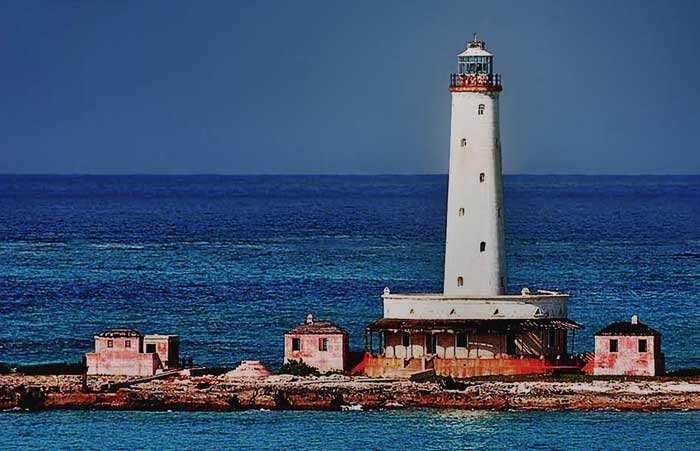 HDR image of Crooked Island Bird Rock Cay Lighthouse in the Bahamas by Jim Austin
