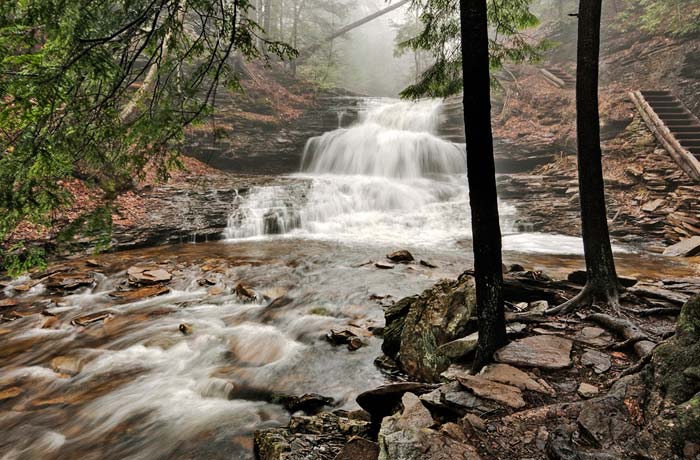 Photo of Onodaga Falls at Ricketts Glenn State Park by Robert Hitchman