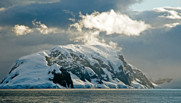 Photo of sunset on Bransfield Strait, Antarctica by Cliff Kolber