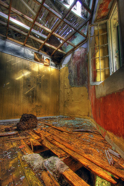 HDR image: Termite mound inside the Great Stirrup Lighthouse in the Bahamas by Jim Austin.