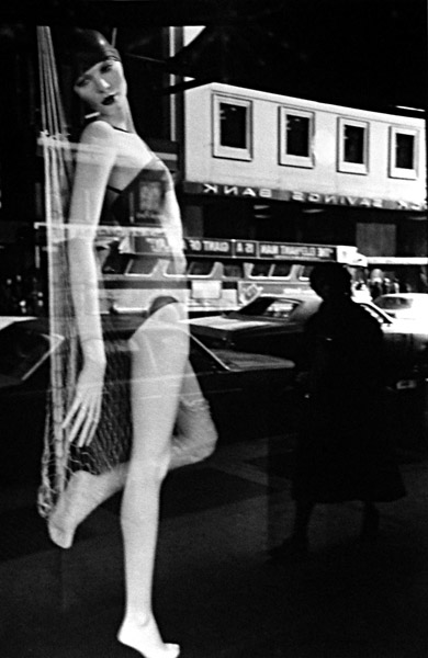 Black and white reflection & mannequin photo taken in Greenwich Village, New York by Marie-Claire Montanari