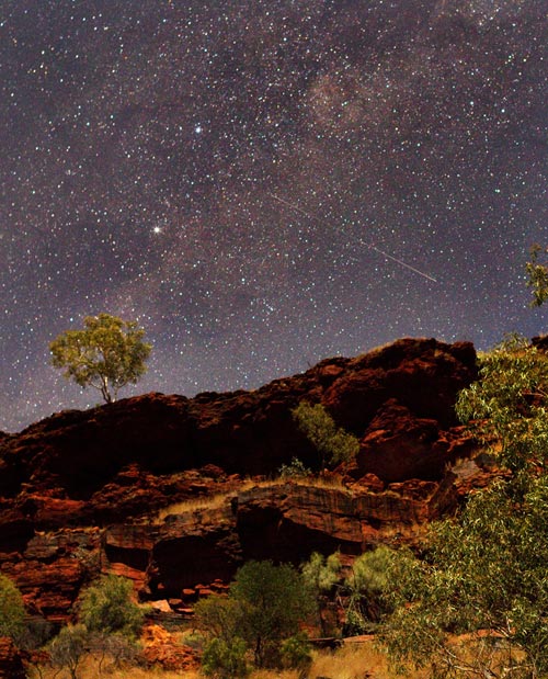 Photo of landscape and stars at Dales Gorge, Western Australia by Barry Epstein