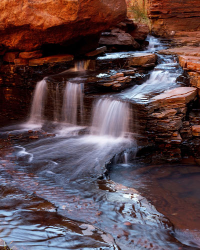 Photo of small strean and falls inside gorge, Western Australia by Barry Epstein