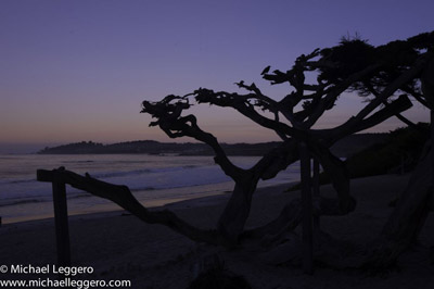 Pre-photo manipulation - sunrise at Carmel California coastline by Michael Leggero