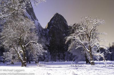 Pre-photo manipulation - Yosemite National Park in winter by Michael Leggero