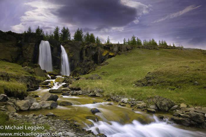 Photoshop manipulated photo: Iceland roadside waterfall by Michael Leggero
