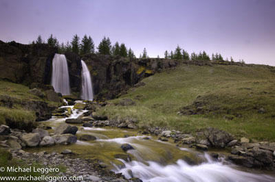 Pre-photo manipulation - Iceland roadside waterfall by Michael Leggero