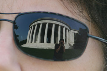Photo of Jefferson Memorial, Washington, D.C. reflected in sunglasses