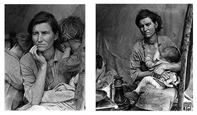 Dorothea Lange's 'Migrant Mother' photo composite from 1935