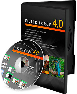 Image of Filter Forge 4.0 box and CD.