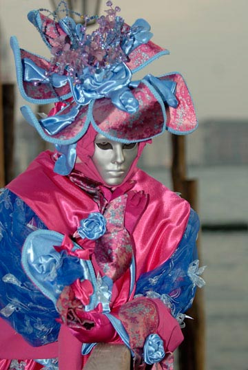 Photo of person in costume & mask at the Venetian Carnival by Piero Leonardi