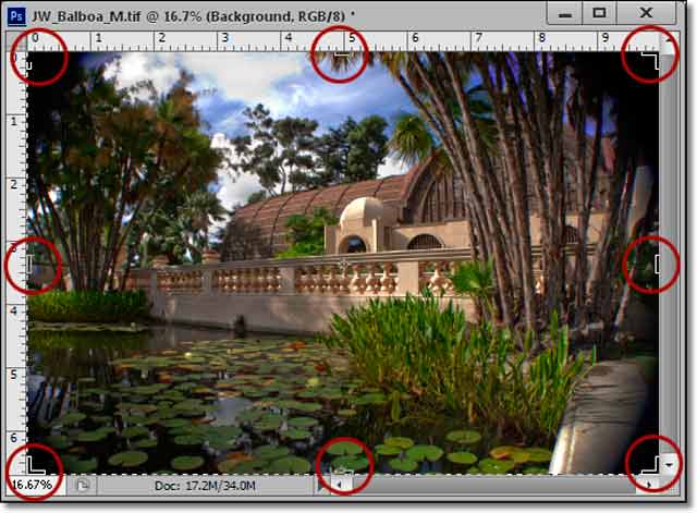 Photoshop CS6 - Innovative New Crop Tool: screen shot of lily pond and Crop Handles by John Watts.