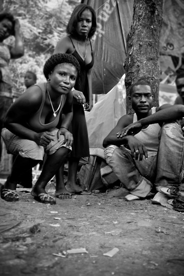 Tips for a Career in Photojournalism: Photo of people in Haiti's Tent City by Michelle Wong