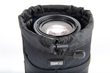 Photo showing open wide-mouth feature on modular Lens Changer pouch by Think Tank Photo