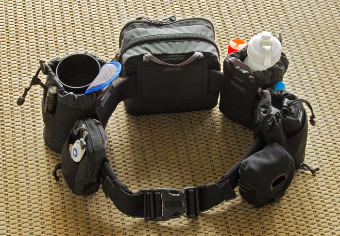 Photo of fully loaded Think Tank Photo Pro Speed Belt and Rotating Modular Components by Marla Meier
